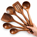 5-Piece Wooden Kitchen Utensil Set for Cooking, Frying and Serving
