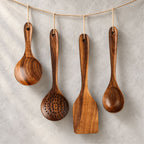 5-Piece Wooden Kitchen Utensil Set for Cooking, Frying and Serving