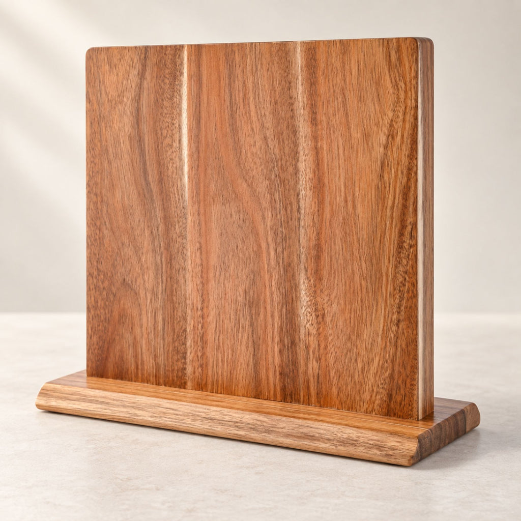 Acacia Wood Magnetic Knife Holder – Double-Sided Countertop Knife Block