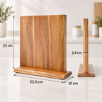Acacia Wood Magnetic Knife Holder – Double-Sided Countertop Knife Block
