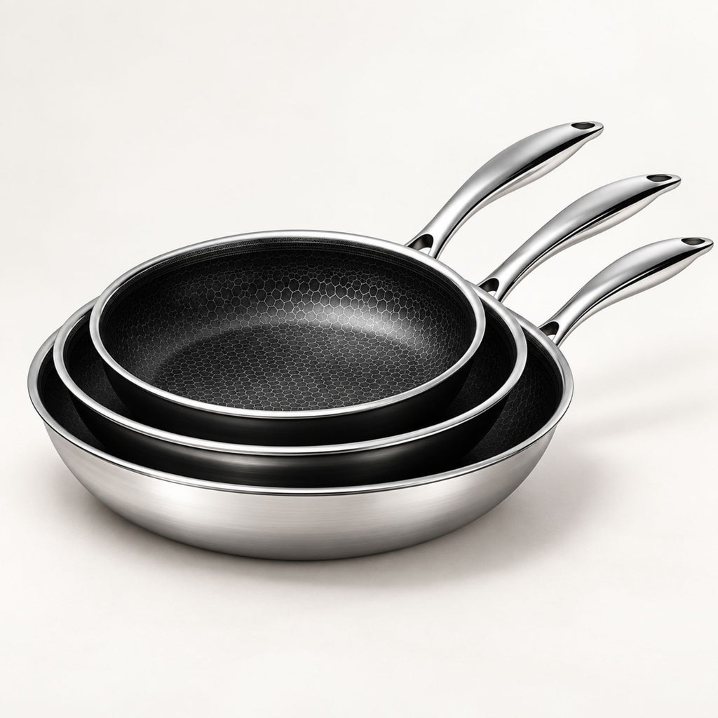 PFAS- and PTFE-Free Hybrid Stainless Steel Non-Stick Frying Pan – 24 cm, 28 cm or 30 cm