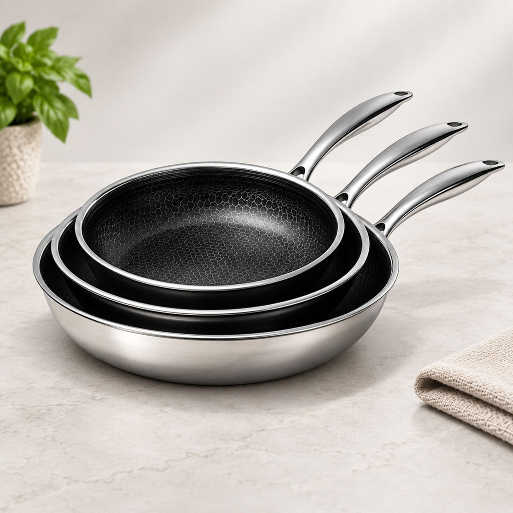 PFAS- and PTFE-Free Hybrid Stainless Steel Non-Stick Frying Pan – 24 cm, 28 cm or 30 cm