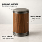 Magnetic rolling knife sharpener with 15° and 20° angle guide