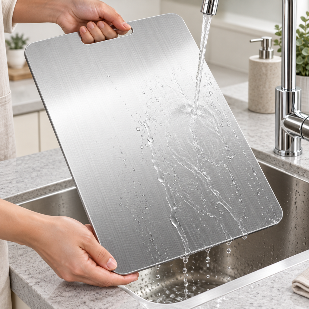 Stainless Steel Cutting Board – Double-Sided Kitchen Chopping Board